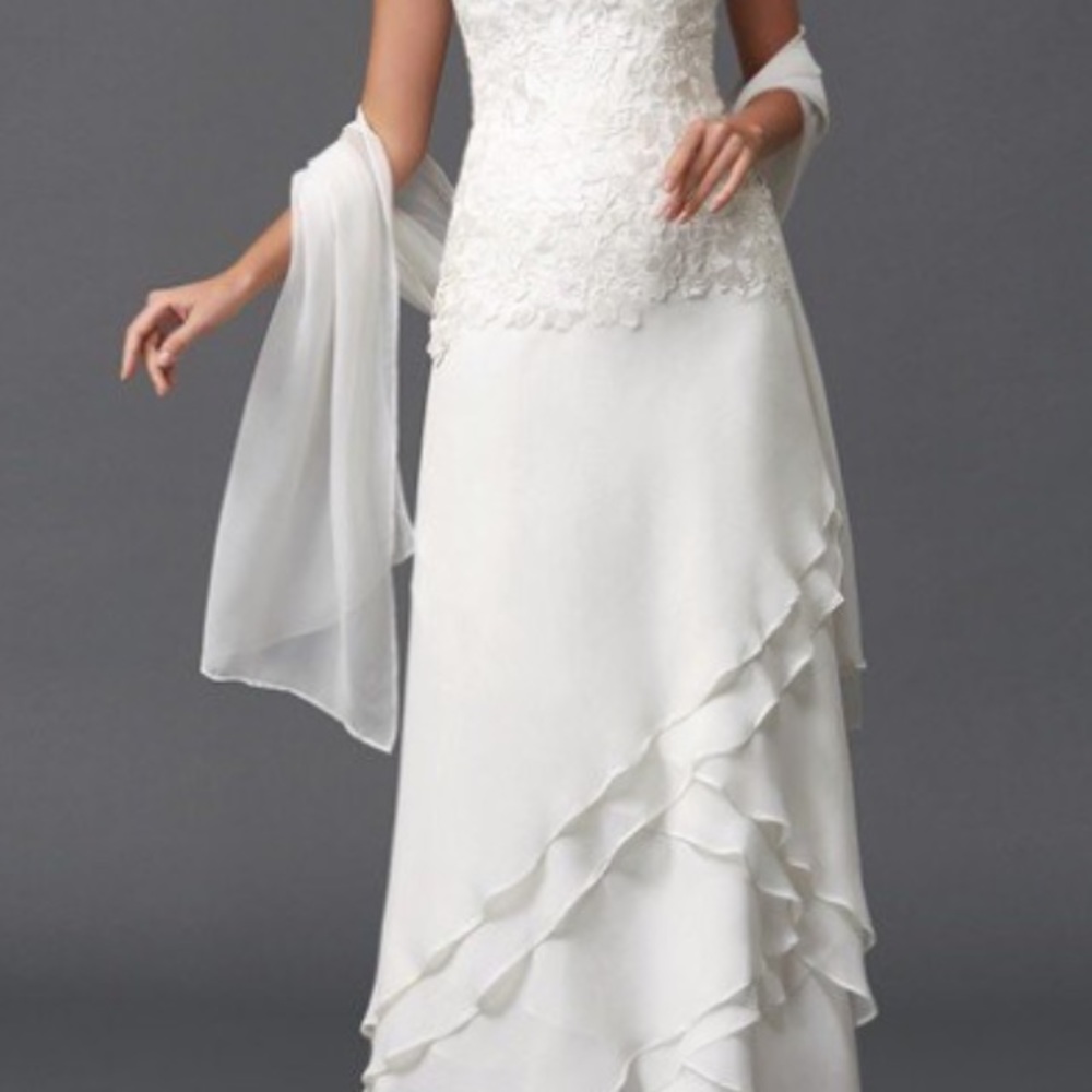 Never worn. Hebeos size 12-14 ivory